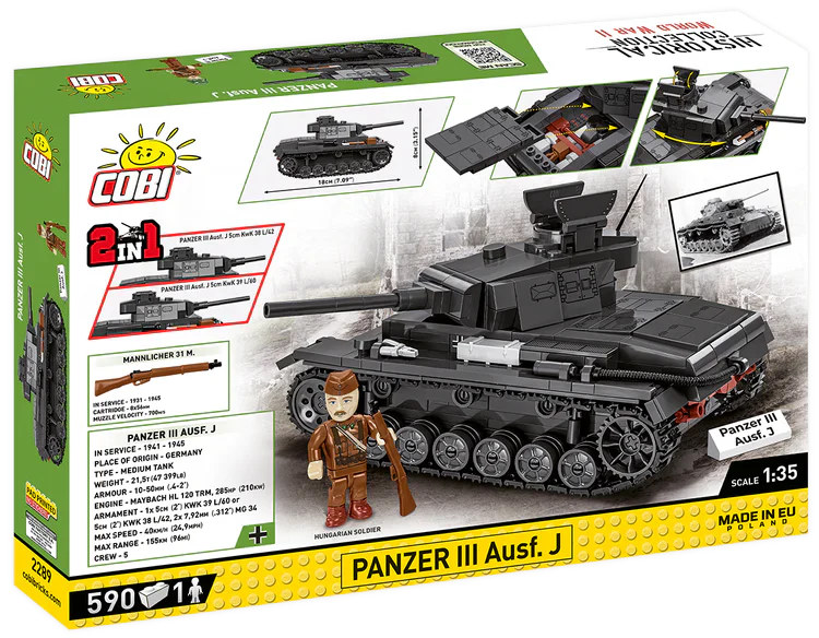 COBI Panzer III Ausf. J Tank : Set #2289 - Image 2