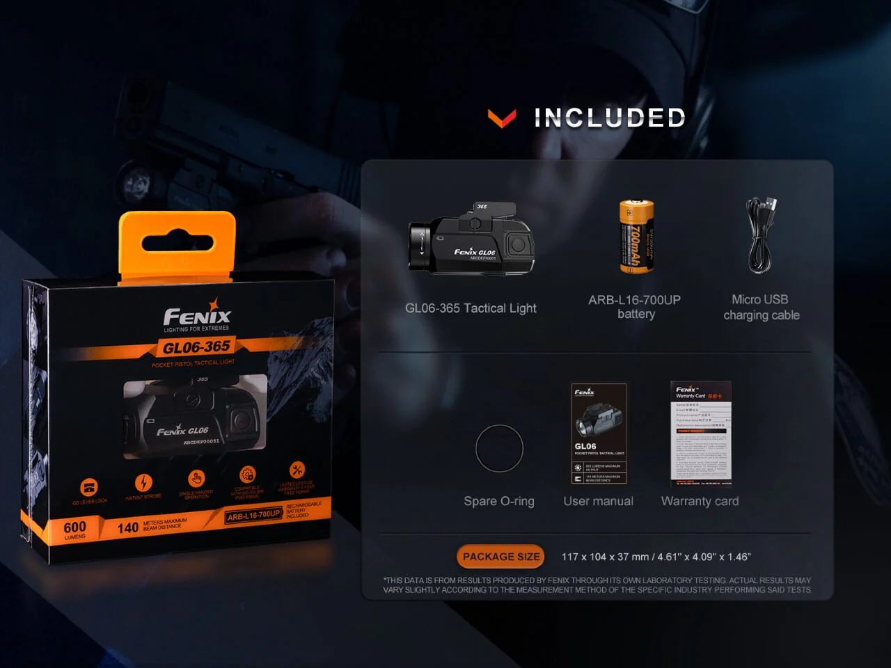 Fenix GL06 Pocket Pistol Tactical LED Light - 600 Lumens - Image 15