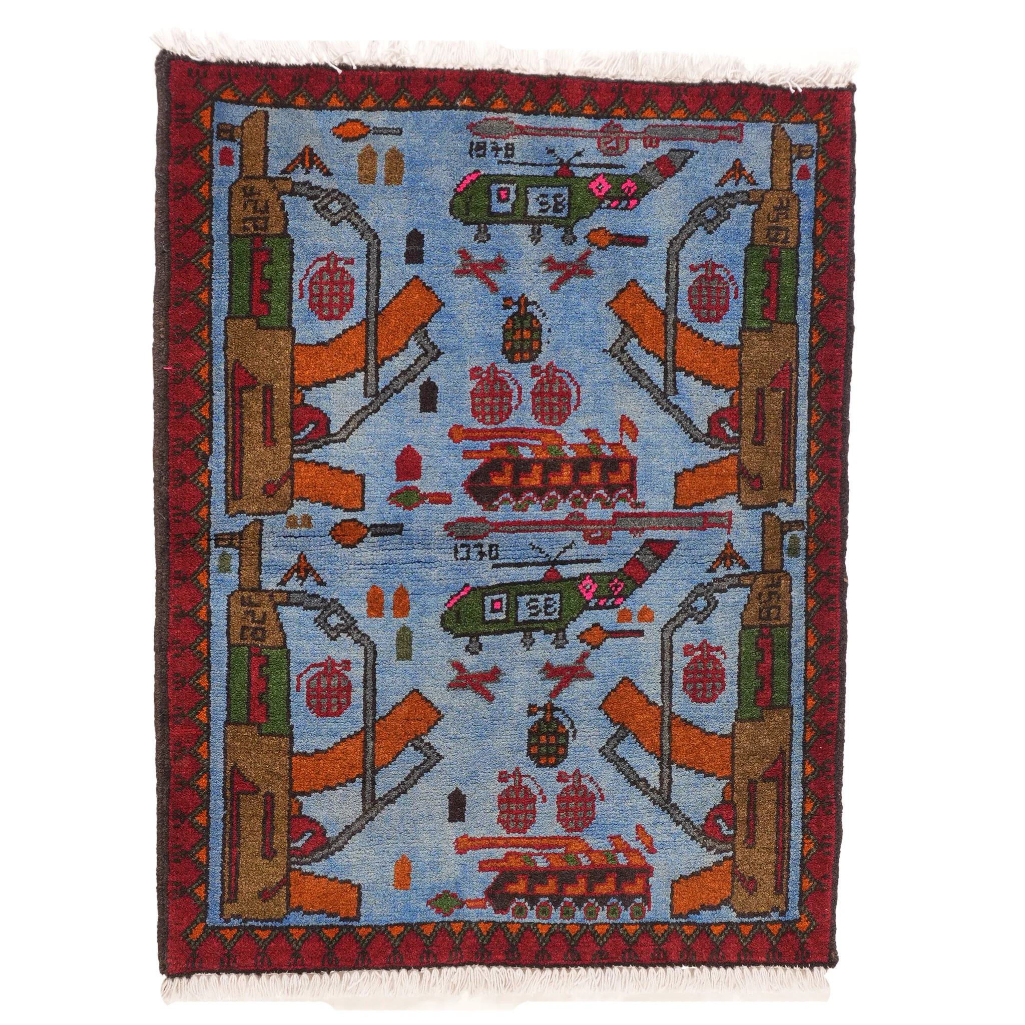Large Four Cornered AK-74 Afghan Rug - Image 2