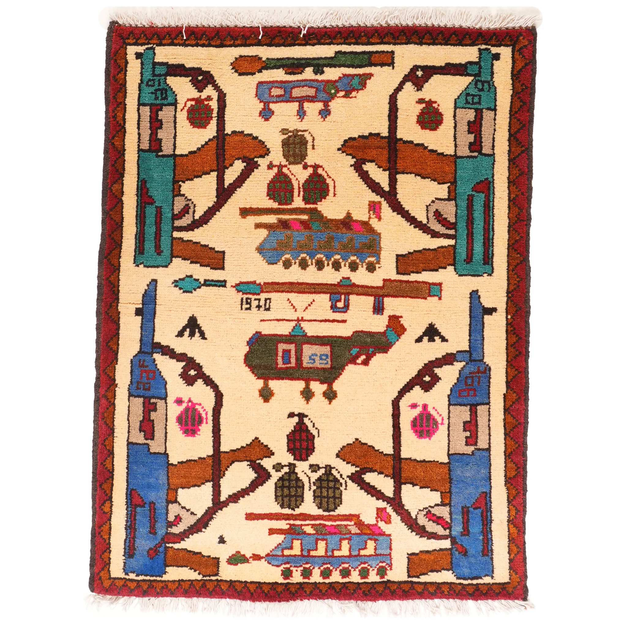 Large Four Cornered AK-74 Afghan Rug - Image 3