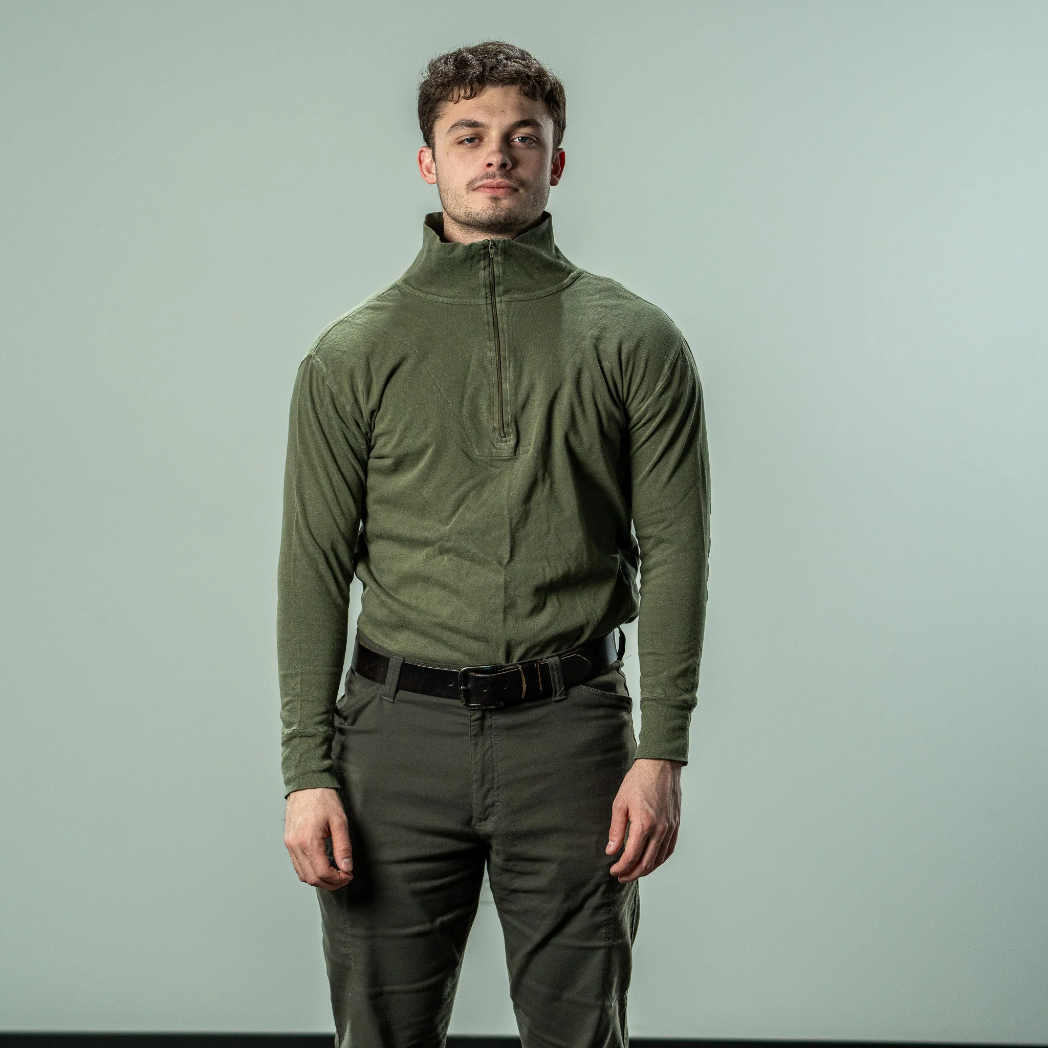 Issued German OD Tricot Shirt - Image 3