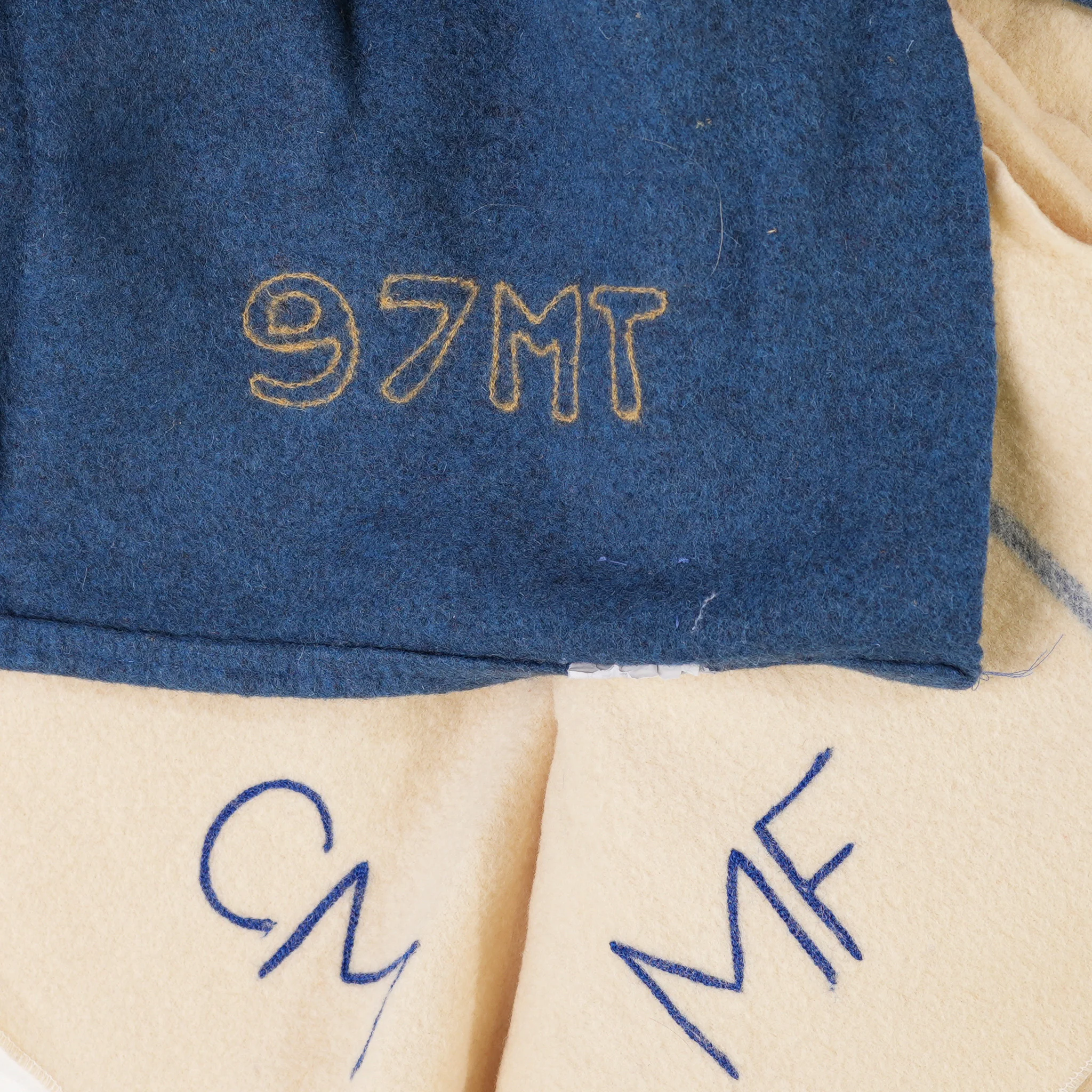 Issued French Navy Wool Blanket - Image 4