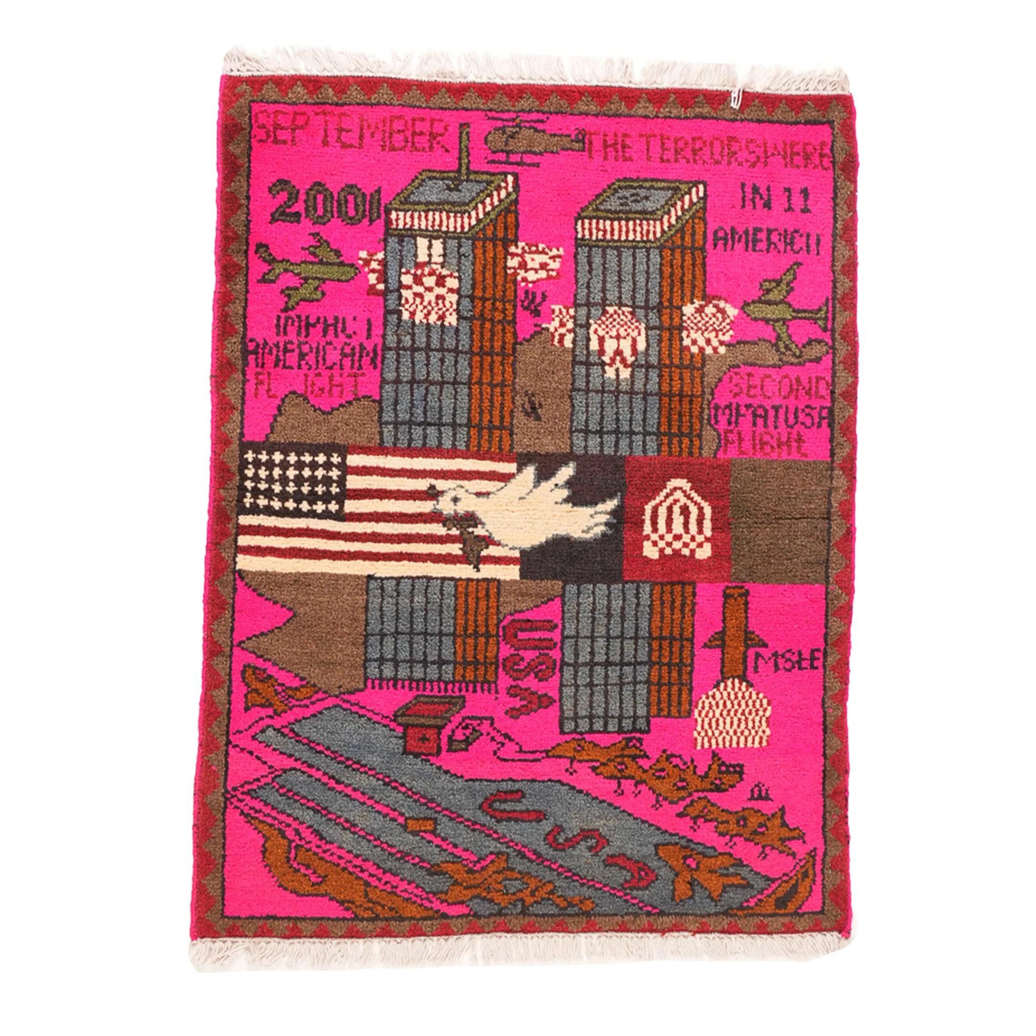 Large Afghan 9/11 Peace Rug - Image 3