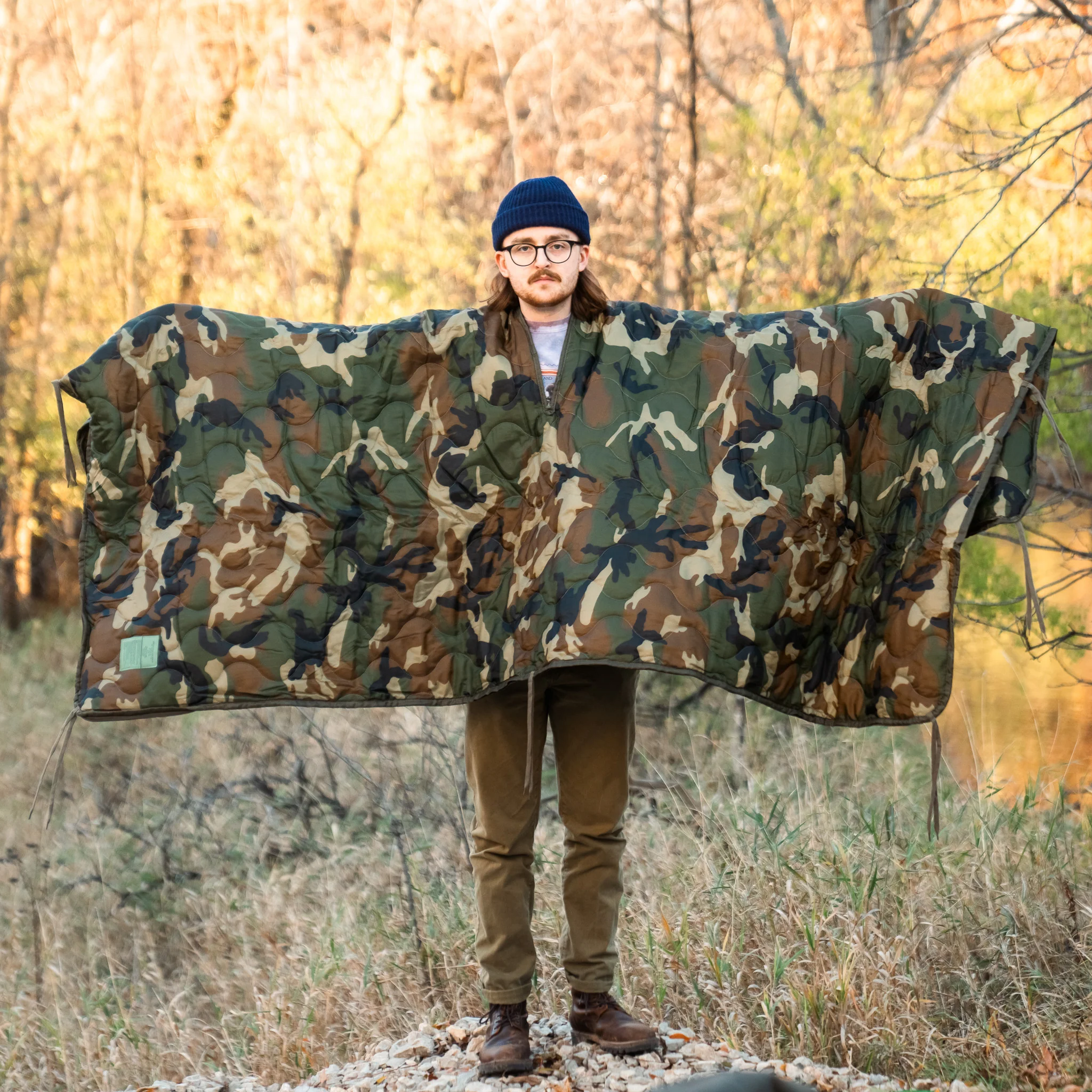 Mil-Tec M81 Woodland Multi-Function Woobie/Poncho Liner w/Stuff Sack - Image 2