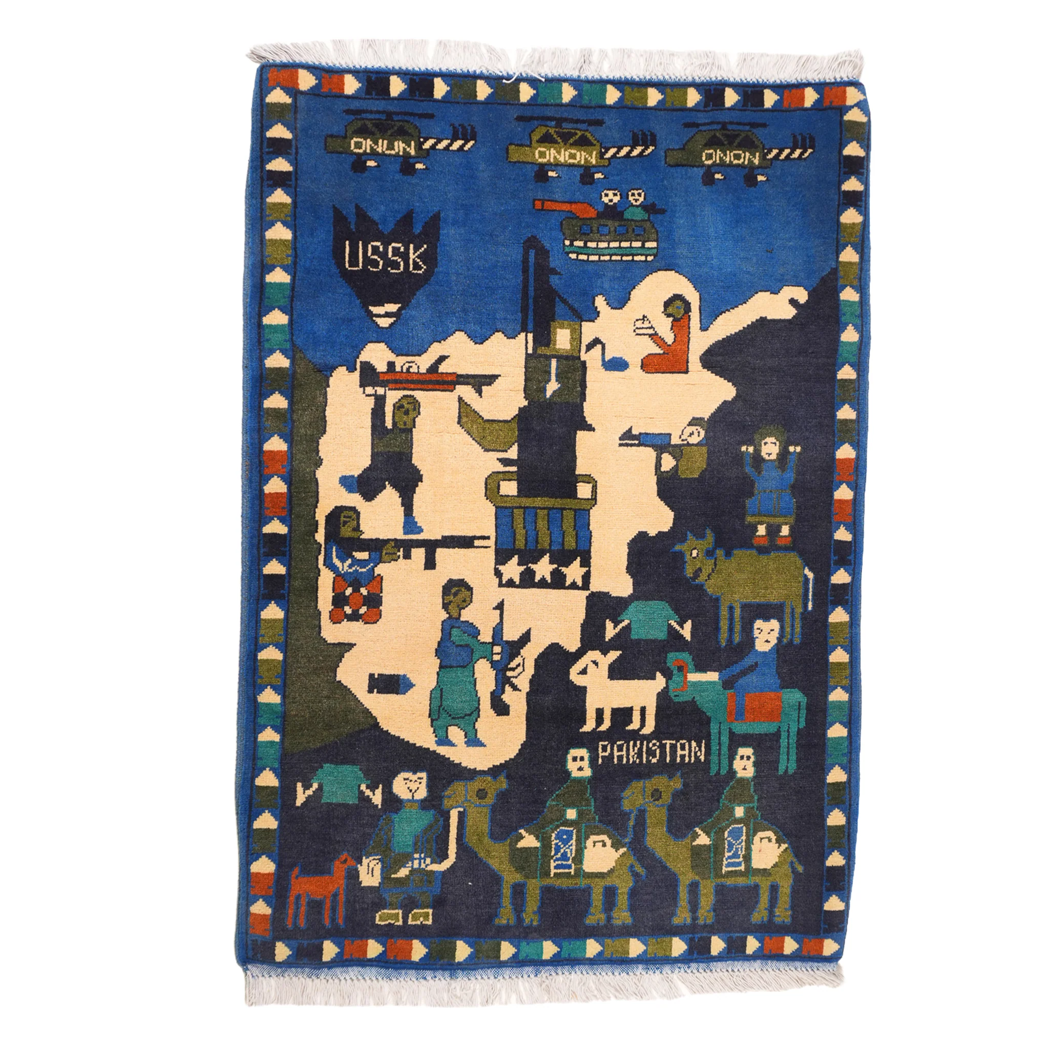 Soviet Afghan War Map Afghan Rug - Image 10