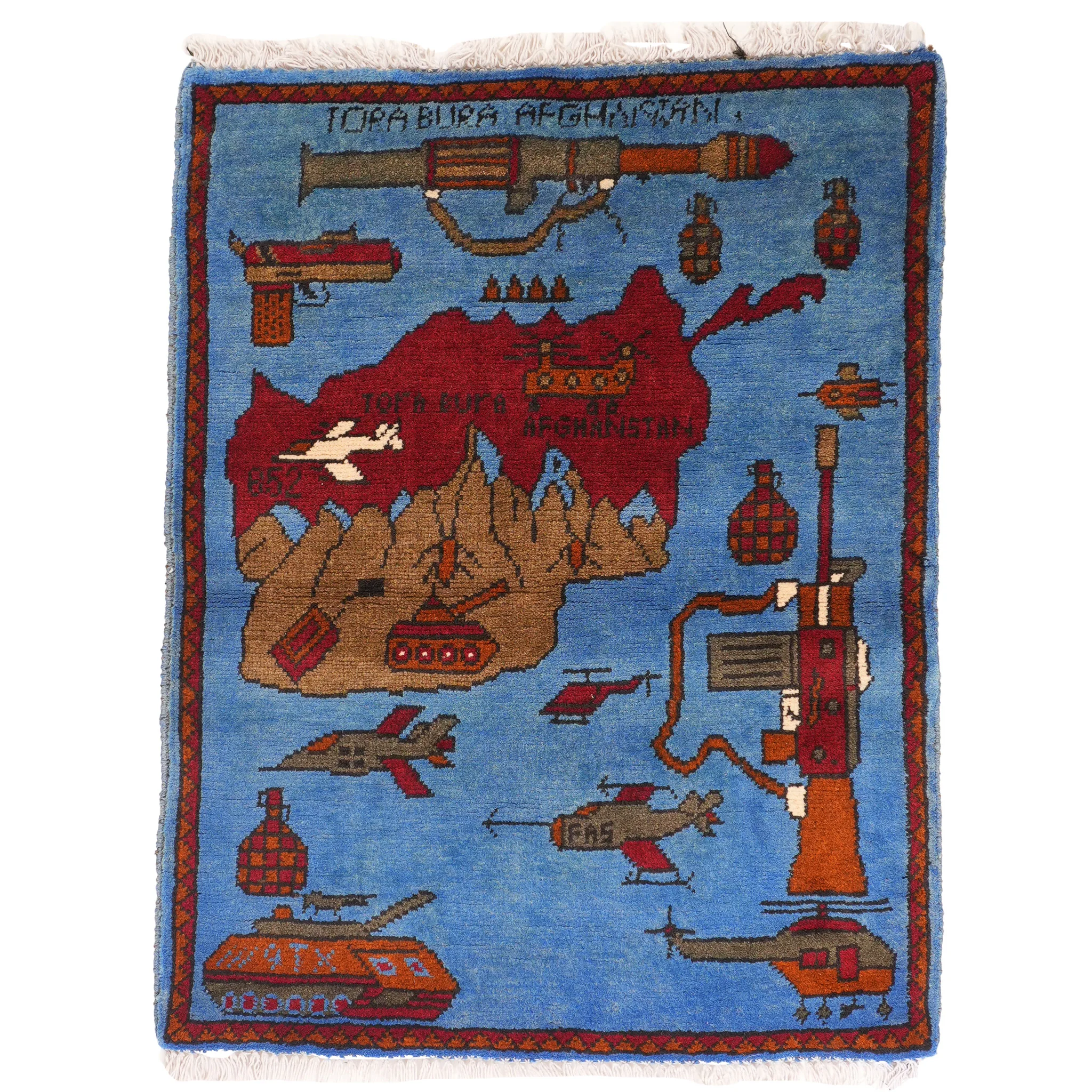 Soviet Afghan War Map Afghan Rug - Image 11