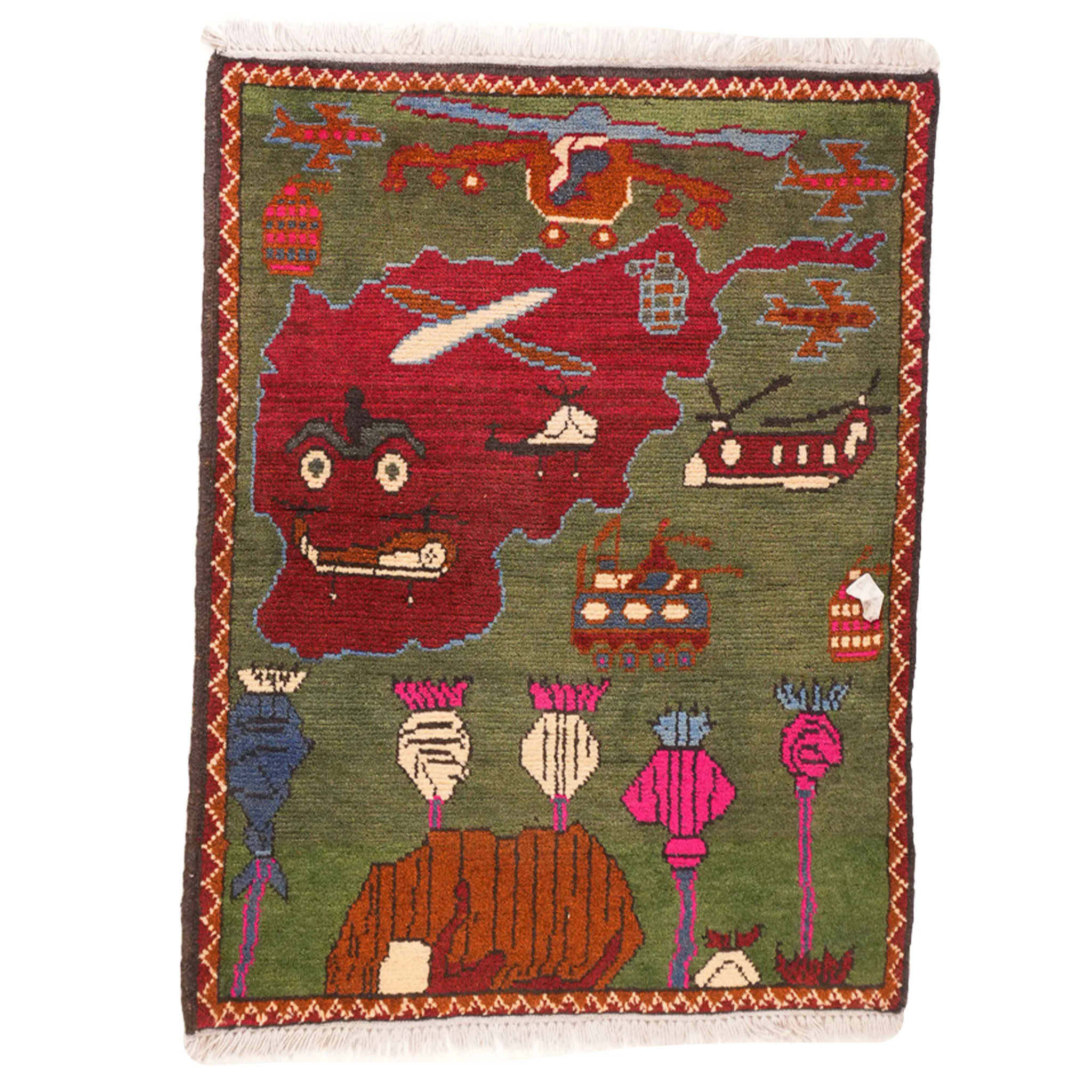 Soviet Afghan War Map Afghan Rug - Image 5