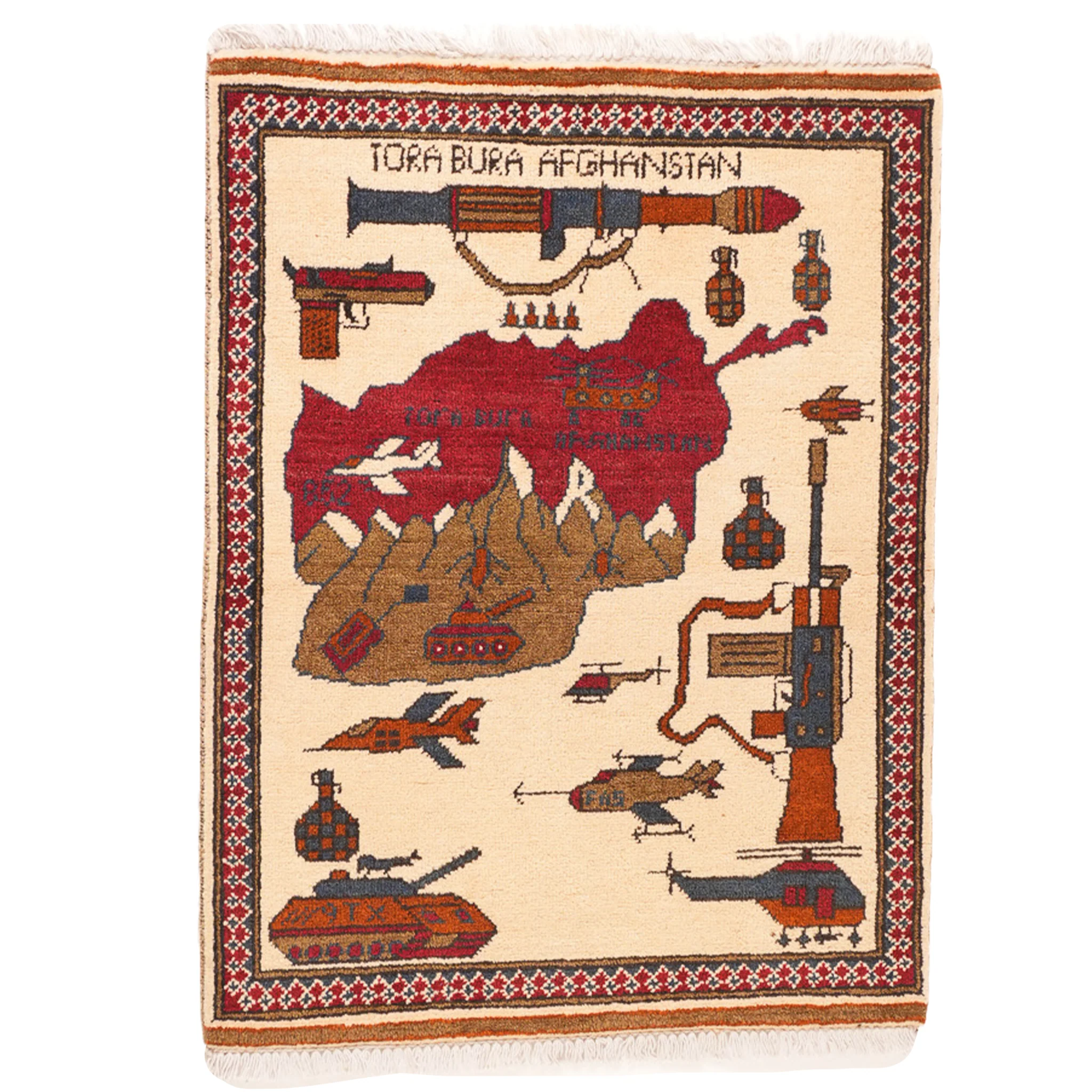 Soviet Afghan War Map Afghan Rug - Image 6