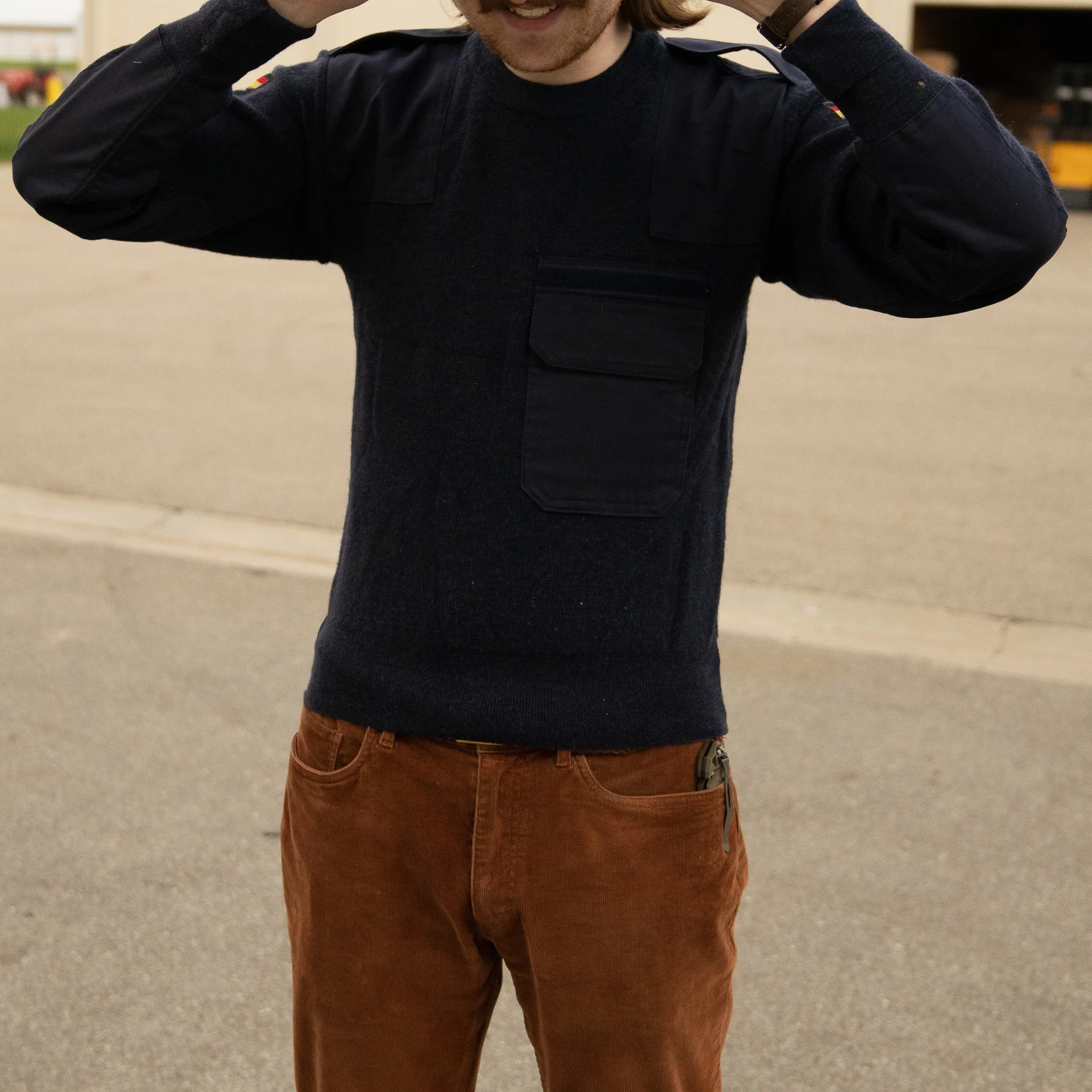 Issued German Blue Commando Sweater - Image 4